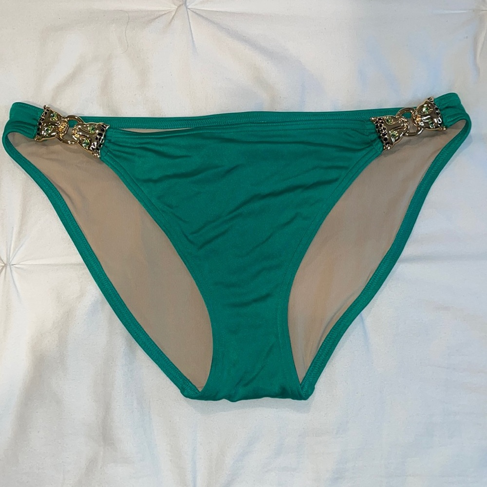 Green Bikini Bottom- Gold detail